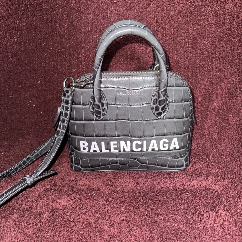 Balenciaga Black Croc Embossed Women's Bag